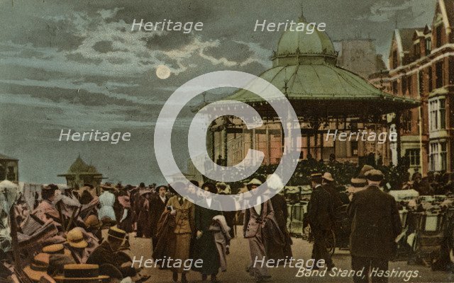 Band stand, Hastings, Sussex, c1914.Artist: Milton