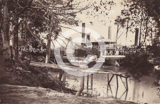 White House Landing, Pamunkey River, 1864. Creators: Tim O'Sullivan, Mathew Brady.