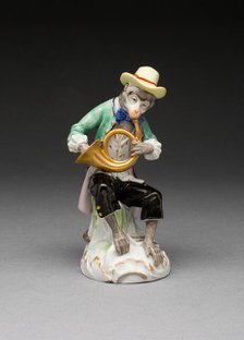 French Horn Player, Vienna, c. 1760/70. Creator: Vienna State Porcelain Manufactory.