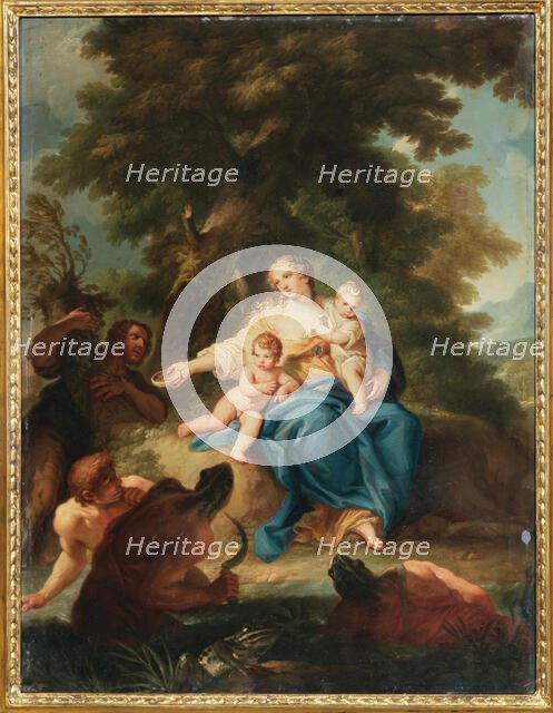 Latona transforms the Lycians into frogs, 18th century. Creator: Pozzi, Stefano (1699-1768).