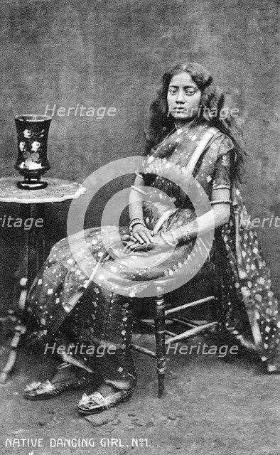 Native dancing girl, India, early 20th century. Artist: Unknown