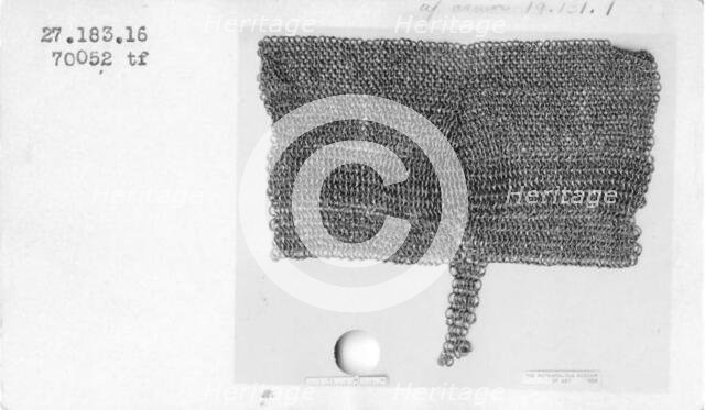 Mail Brayette, German, 15th to 16th century. Creator: Unknown.