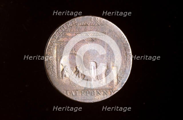 18th century token: Carmarthen ironworks, 1792. Creator: John Gregory Hancock.