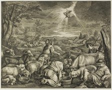 The Angel Promising the Land of Sichem to Abraham, n.d. Creator: Cornelis de Visscher.