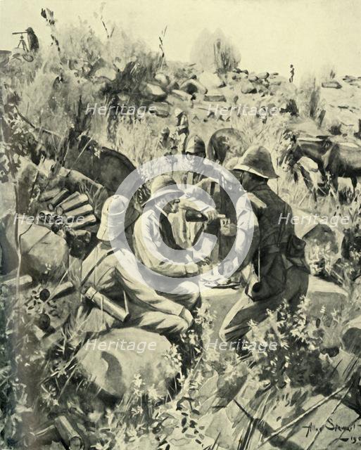 'Lord Roberts and Staff at Lunch on the Veldt', (1901). Creator: Unknown.