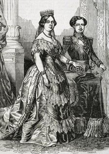 Queen Isabella II of Spain, (1830-1904) and her husband Francisco de Asís, Duke of Cádiz..., 1853. Creators: Eusebio Zarza, Coderch.