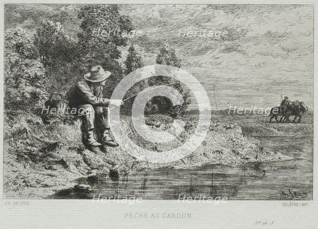 Fishing. Creator: Charles-Émile Jacque (French, 1813-1894).