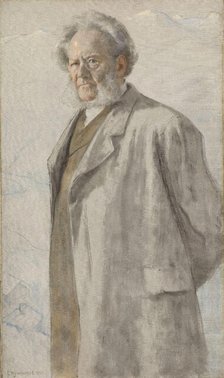 Portrait of the Poet Henrik Ibsen, 1895. Creator: Erik Werenskiold.