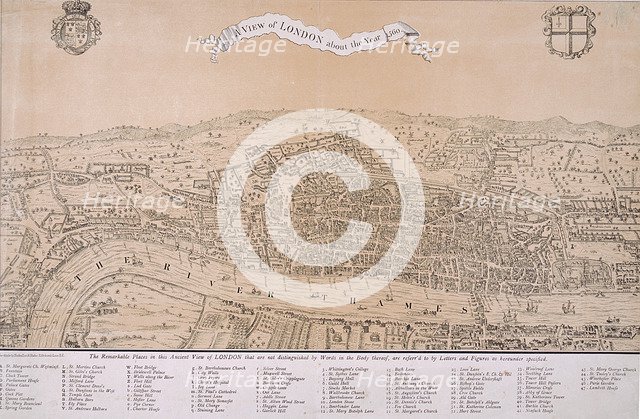 Map of London, c1560. Artist: Anon