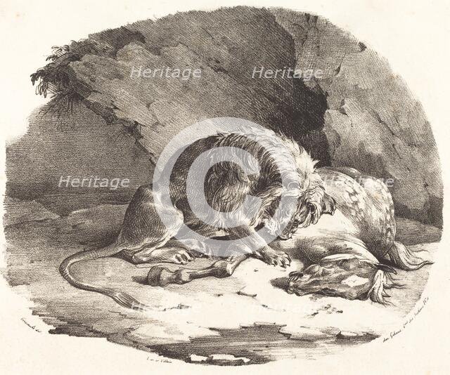 Lion Devouring a Horse, 1823. Creator: Theodore Gericault.