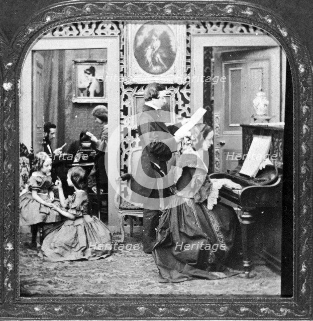 Victorian family scene, 19th century. Artist: Unknown