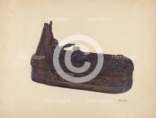 Toy Bank: Chief Big Moon, c. 1937. Creator: George File.