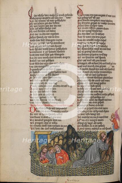 The Agony in the Garden; Weltchronik, about 1400-1410. Creator: Unknown.