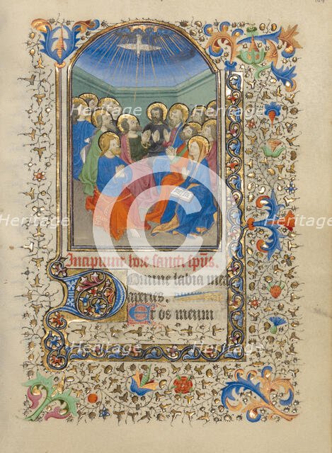 Pentecost; Book of Hours, about 1420-1430. Creator: Master of the Harvard Hannibal.