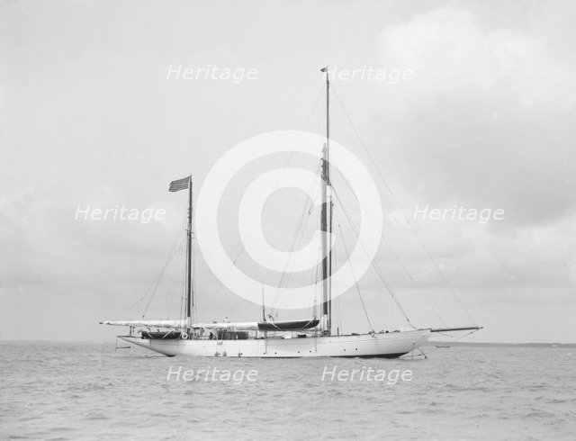 The ketch 'Xarifa' (renamed 'Verona') at anchor, 1912. Creator: Kirk & Sons of Cowes.