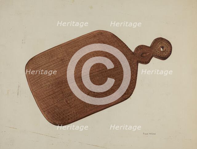 Pa. German Treen Pie Board, c. 1938. Creator: Frank McEntee.