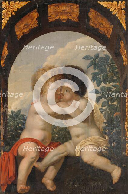 Christian Allegory with two Children Hugging each other, 1650-1699. Creator: Anon.
