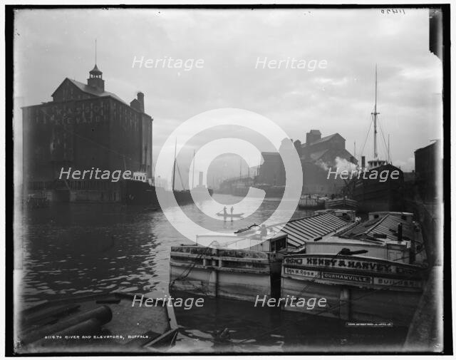 River and elevators, Buffalo, c1900. Creator: Unknown.