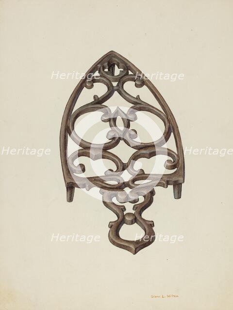 Trivet, c. 1942. Creator: Glenn Wilson.