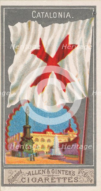 Catalonia, from the City Flags series (N6) for Allen & Ginter Cigarettes Brands, 1887. Creator: Allen & Ginter.