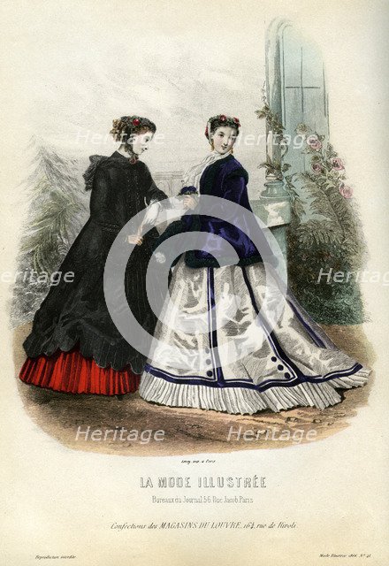 French fashions of the 19th century, 1866 (1938). Artist: Unknown