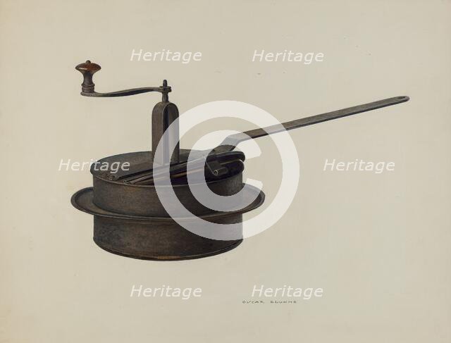 Popcorn Popper, c. 1940. Creator: Oscar Bluhme.