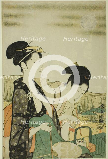 Moon viewing, c. 1794. Creator: Eishosai Choki.