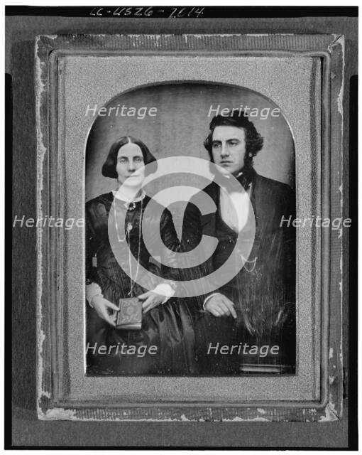 David and Ellen Bell, three-quarter length portrait, seated, between 1840 and 1850. Creator: Unknown.