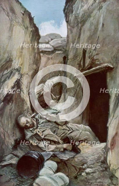 'The Conquered Trenches of Perthes', Champagne, France, October 1915, (1926).Artist: Francois Flameng