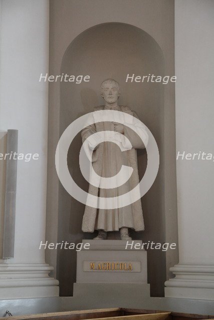 Statue of Mikael Agricola, Lutheran Cathedral, Helsinki, Finland, 2011.  Artist: Sheldon Marshall