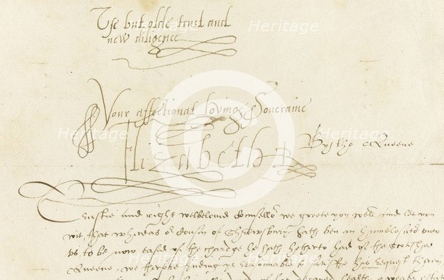 Autograph Letter by Queen Elizabeth I to Mary, Queen of Scots, 1584. Artist: Historic Object  