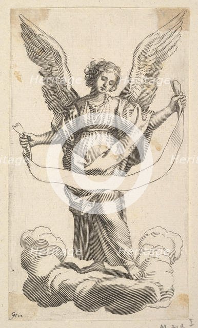 Angel with a Banderole. Creator: Claude Mellan.