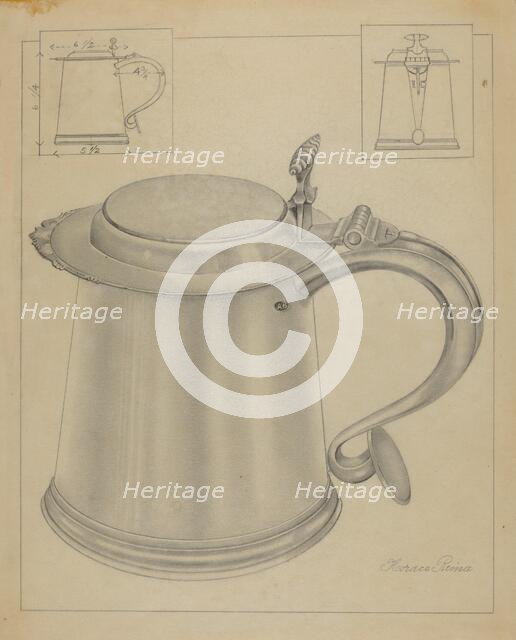 Silver Tankard, 1935/1942. Creator: Horace Reina.