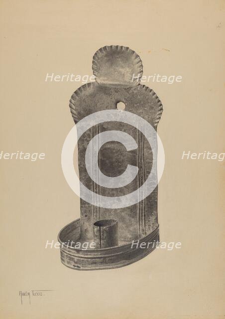 Candle Sconce, c. 1940. Creator: Amelia Tuccio.