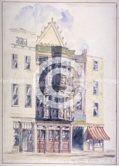 The former residence of Sir Paul Pindar, Bishopsgate, City of London, 1850. Artist: Anon