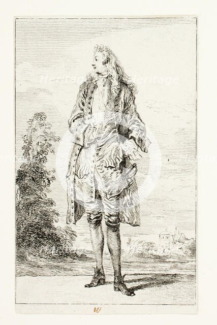Gentleman, Hand in Vest, c. 1710. Creator: Jean-Antoine Watteau.