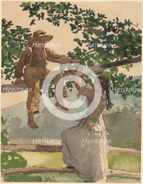 On the Fence, 1878. Creator: Winslow Homer.