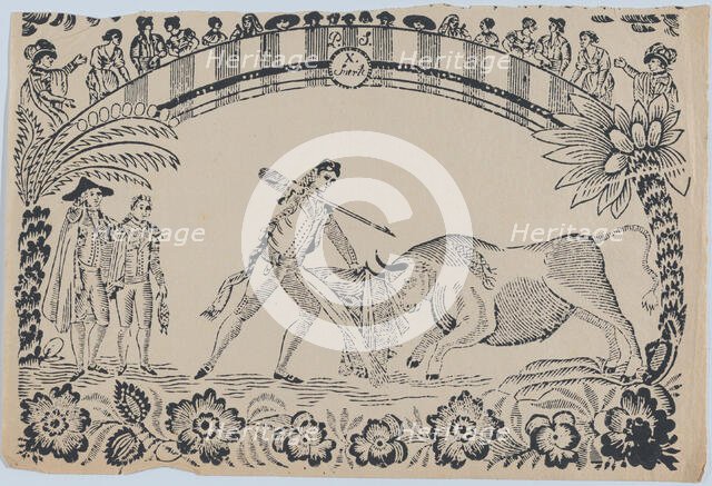Suerte X: A torero prepares to stab the bull, ca. 1850-80., ca. 1850-80. Creator: Anon.