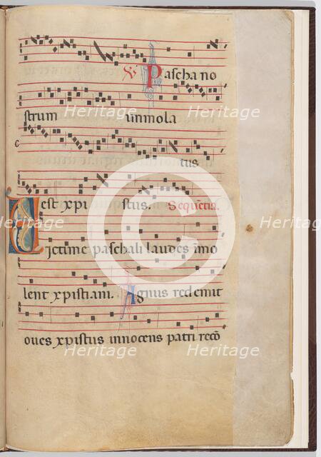 Leaf 6 from an antiphonal fragment, c. 1275. Creator: Unknown.