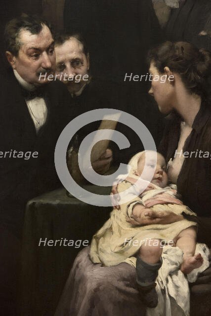 The work of a drop of milk at the Belleville Dispensary (triptych), 1903. Creator: Henry Jules Jean Geoffroy.