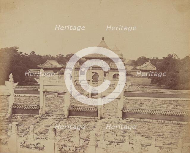 Interior and Arches of the Temple of Heaven Where the Emperor Sacrifices Once a Year..., Oct 1860. Creator: Felice Beato.