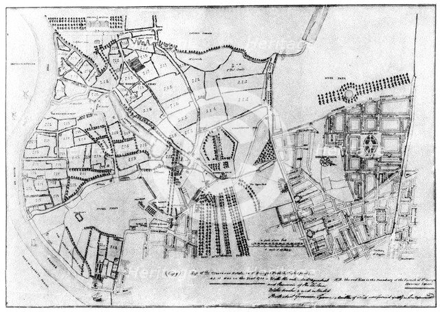 Plan of the Grosvenor Estate, 1907. Artist: Unknown
