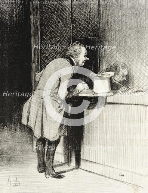 Monsieur, je souscris pour le tremblement de terre des Batignolles..., 1844. Creator: Honore Daumier.