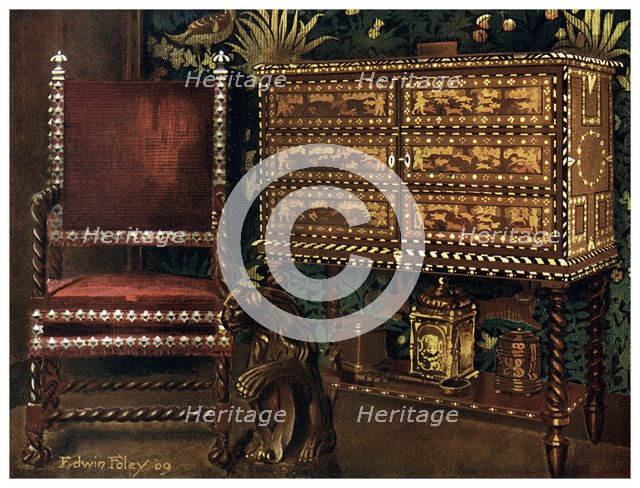 Group of late 16th century continental furniture, 1910.Artist: Edwin Foley