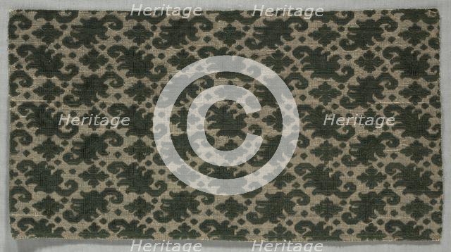 Velvet Fragment, 1600-1740. Creator: Unknown.