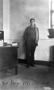 Dr. Max Munk, chief of aerodynamics, in his office at Langley, Virginia, USA, 1926. Creator: Unknown.