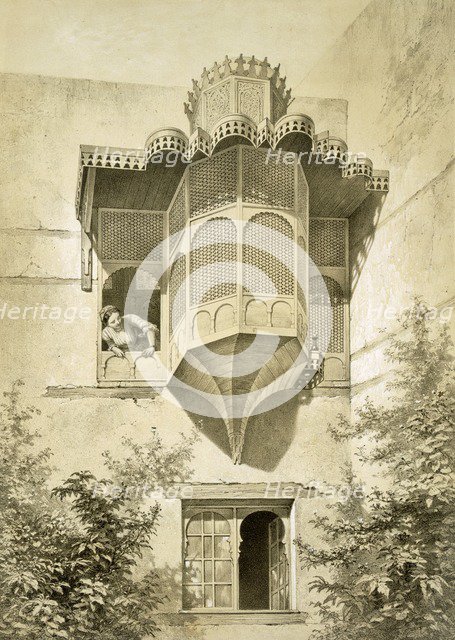 Cairo: House called Beyt El-Emyr (a little dilapidated), pub. 1877. Creator: Emile Prisse d'Avennes (1807-79).