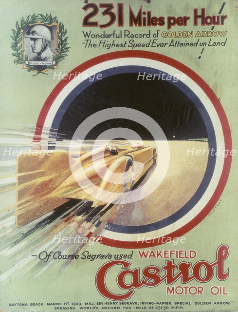 Poster advertising Castrol motor oil. Artist: Unknown