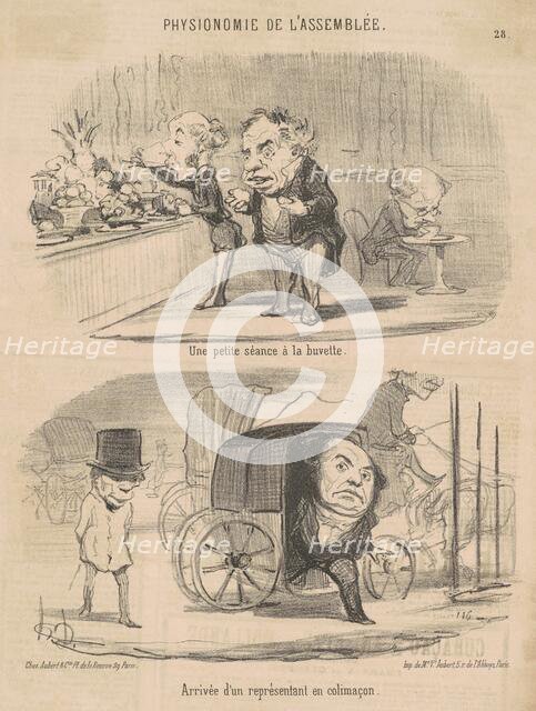 Une petite séance a la buvette, 19th century. Creator: Honore Daumier.