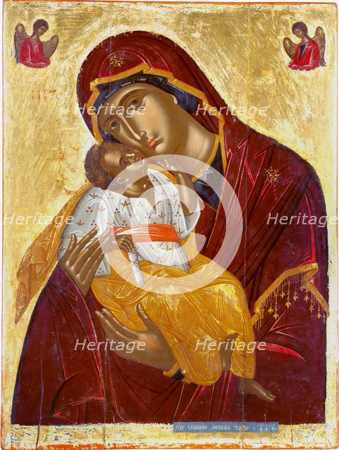 Our Lady of Tenderness (The Virgin Eleusa), 1609. Creator: Lambardos, Emmanuel (1587-1631).